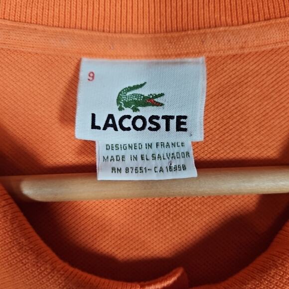 Lacoste Polo Shirt Mens 4XL (9) Cotton Embroidered Croc Logo Peach Tag 9 Preppy - Picture 5 of 9